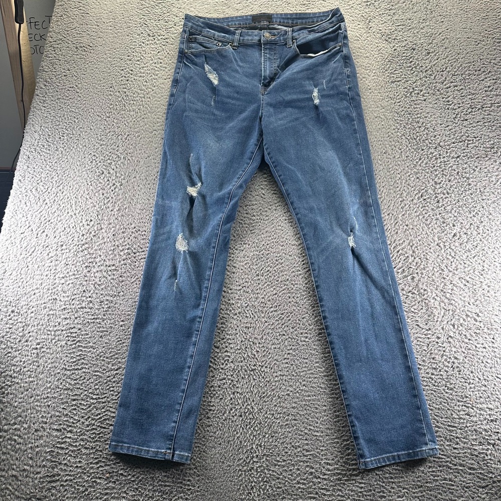 Truth Jeans Mens 34x34‎ Blue Denim Skinny Distressed Workwear Stretch Outdoor